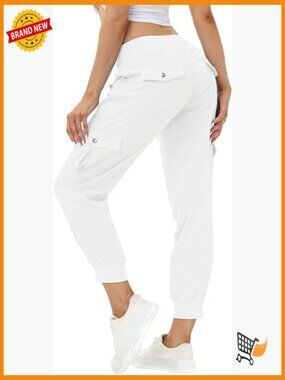 Lightweight Hiking Cargo Pants Quick Dry Joggers Elastic Waist 6 Pockets